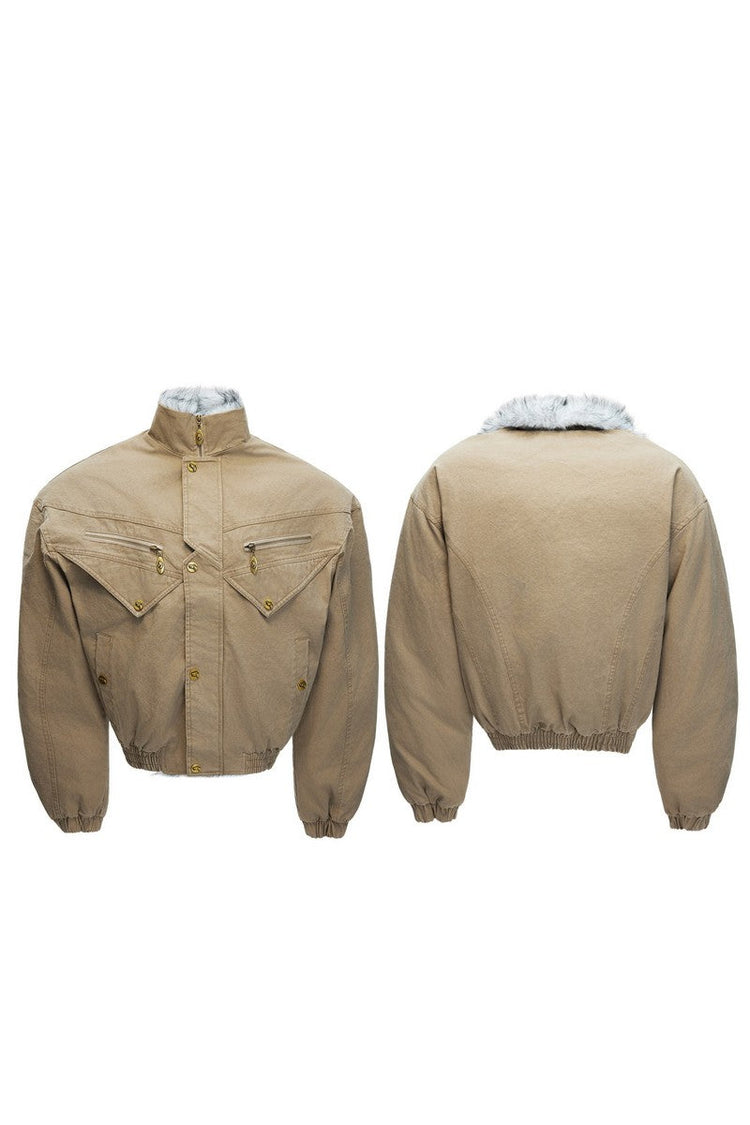 Vintage Washed Canvas Utility Jacket