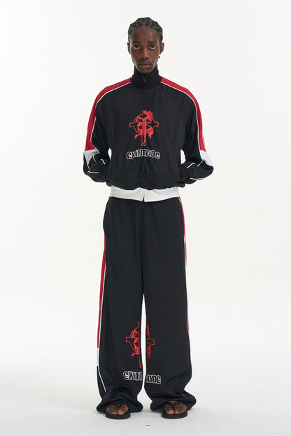 Horse Print Relaxed Track Jacket