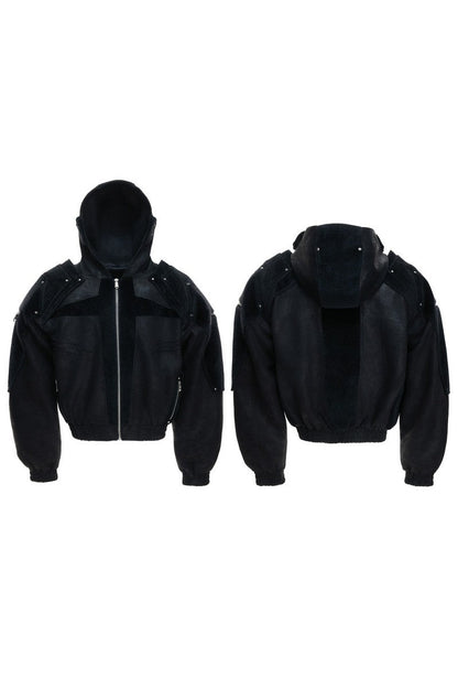 Armor Patchwork Hooded Jacket