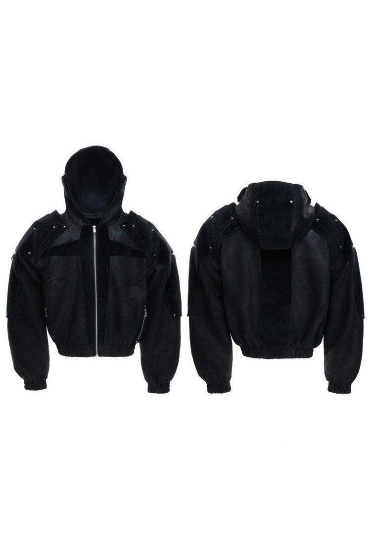 Armor Patchwork Hooded Jacket