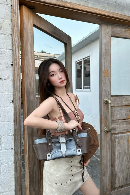Vintage Buckle Underarm Bag