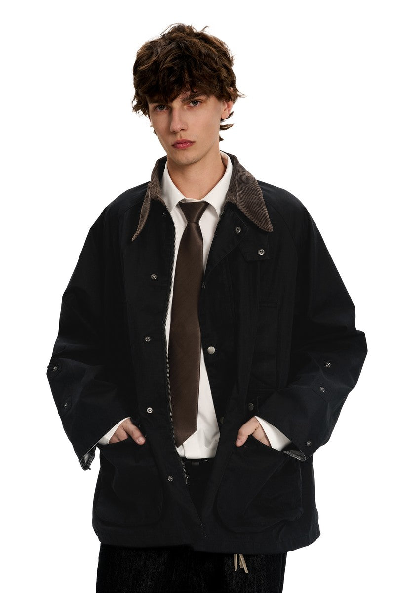 Corduroy Collar Casual Jacket