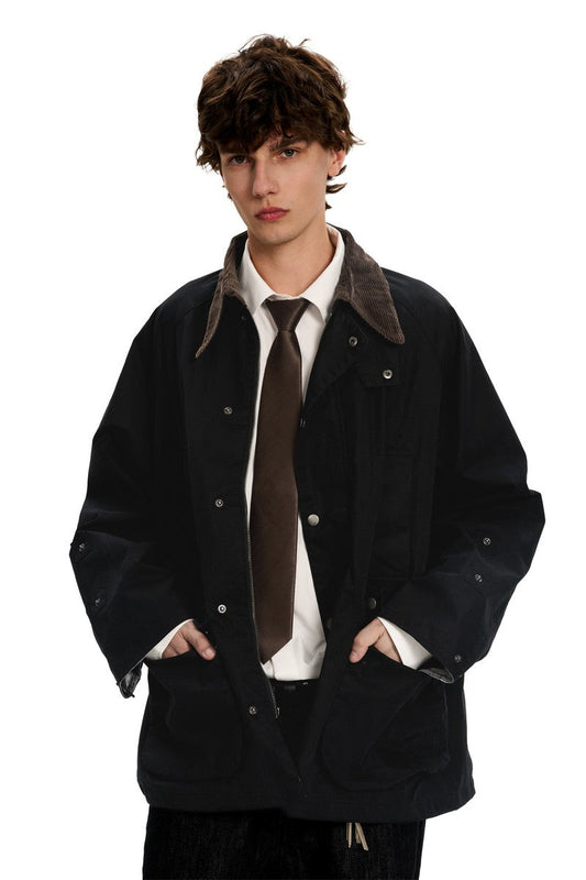 Corduroy Collar Casual Jacket