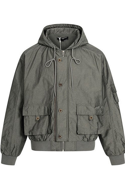 Hooded Utility Work Jacket