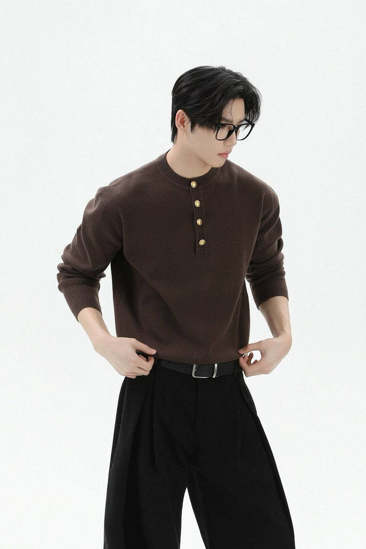 Henley Wool Knit Sweater — Turntide