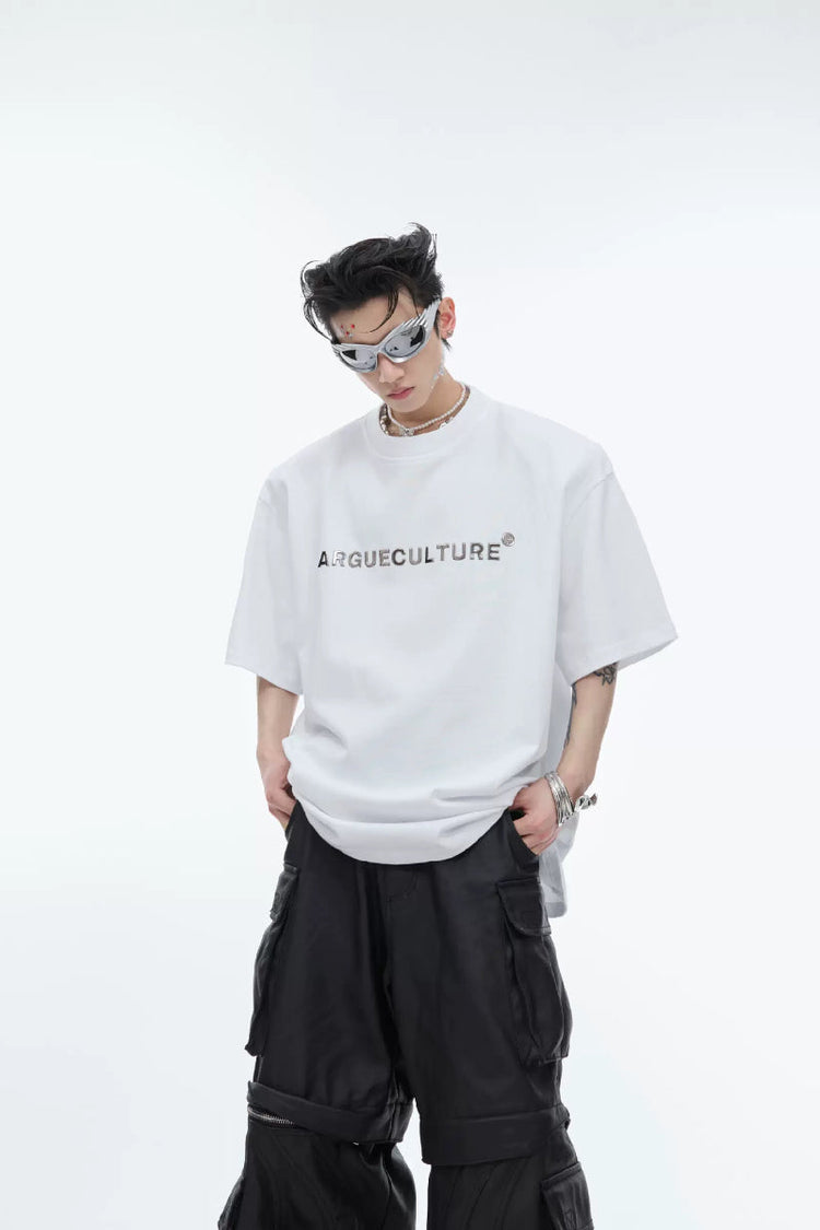 Metal Logo Shoulder Pad Tee — Argue Culture
