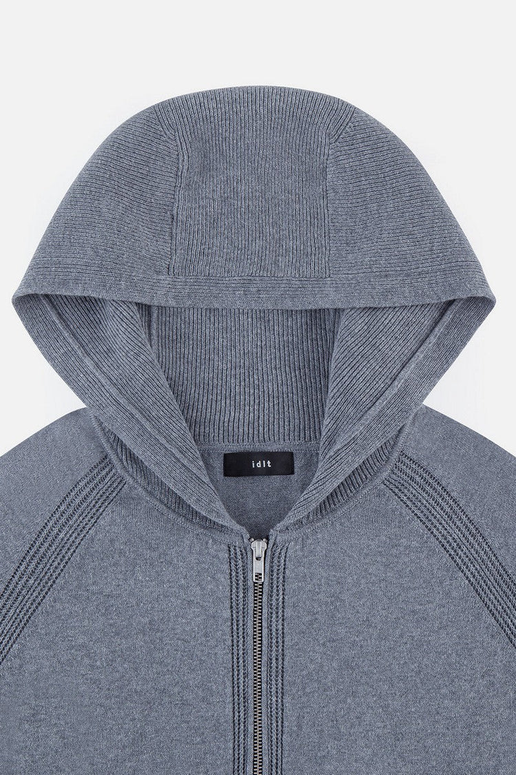 Cashmere Blend Zip Hoodie — IDLT — view 3