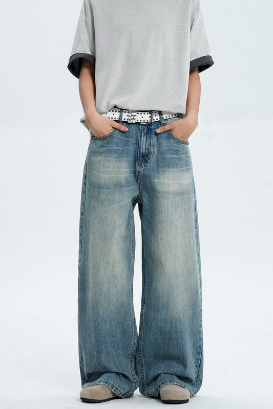 Straight Leg Blue Jeans