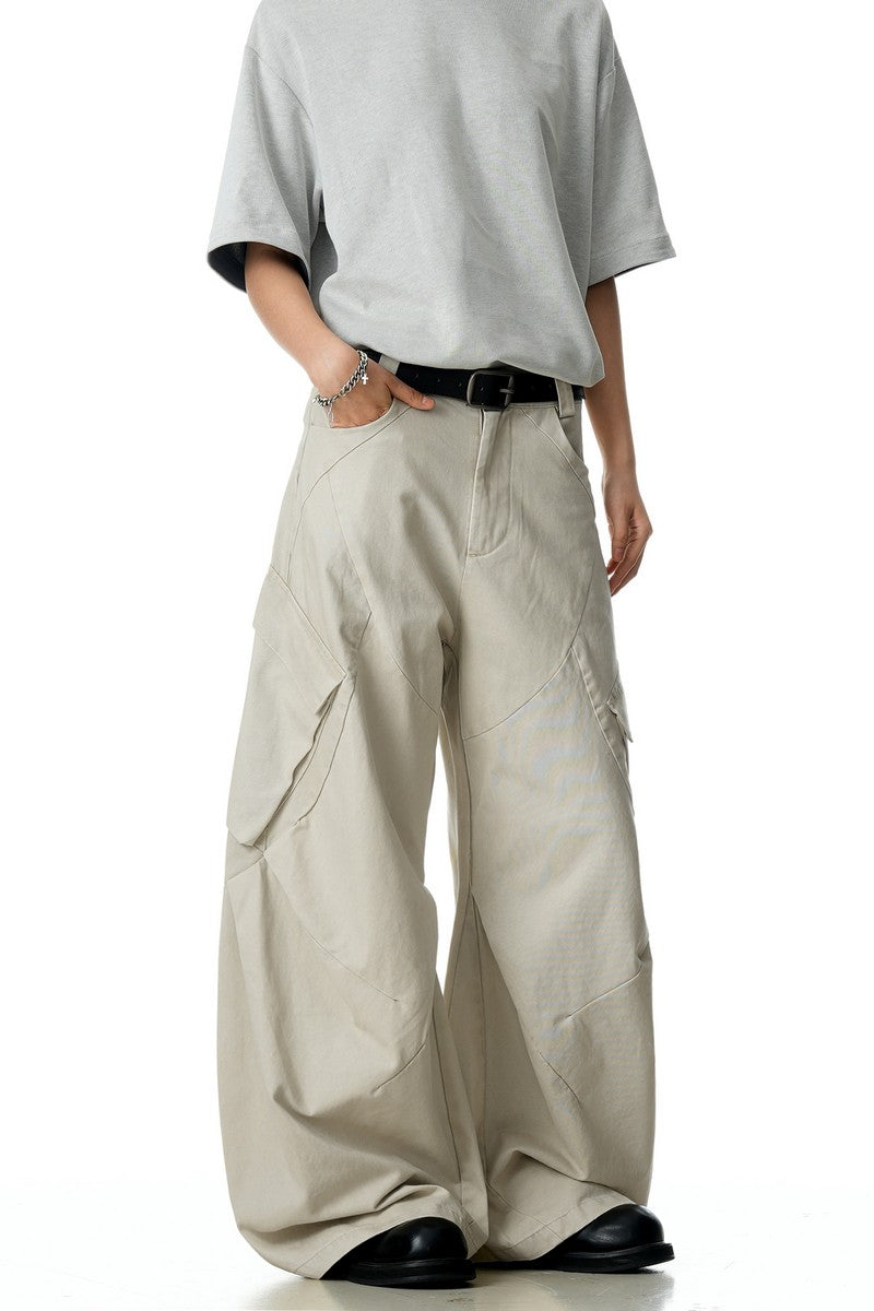 Beige Deconstructed Scythe Pants