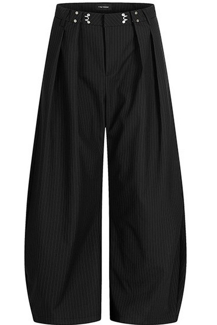Striped Pleated Dress Pants — Trenqor Basics — view 6