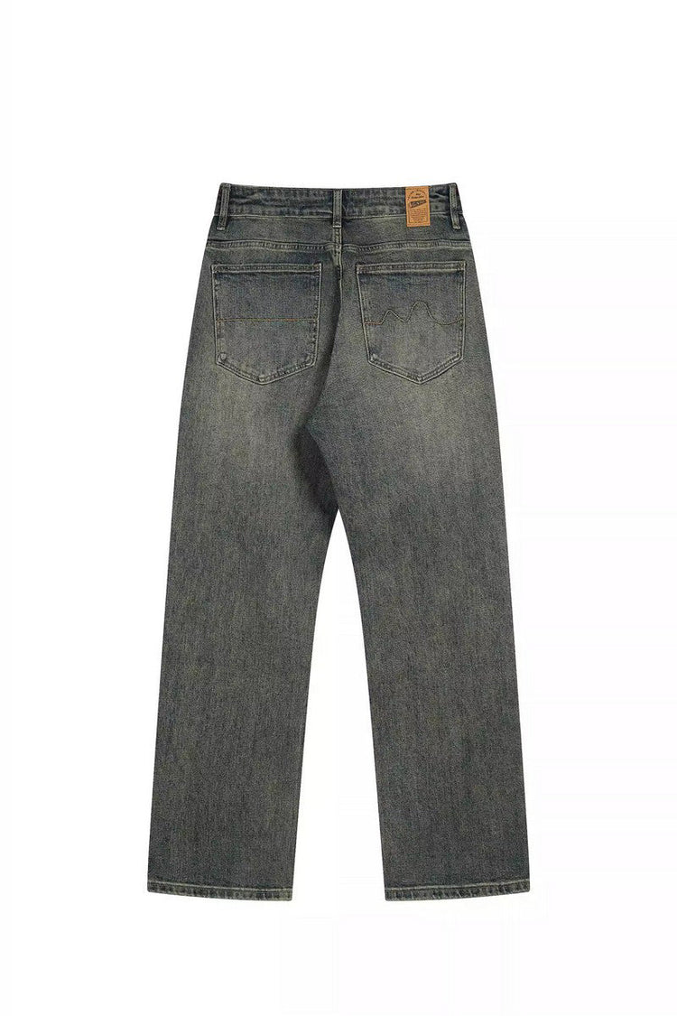 Vintage Wash Stretch Denim Jeans — GUGR — view 2