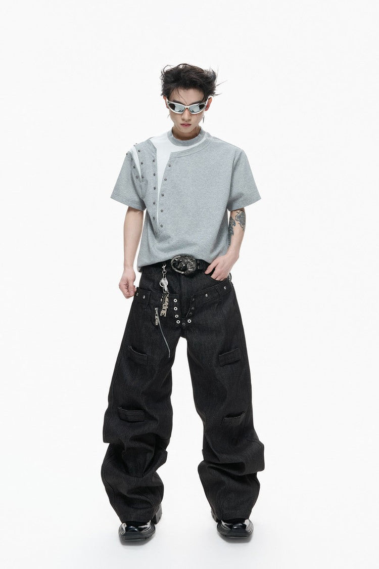 Studded Layered Short Sleeve Tee — Argue Culture — view 3