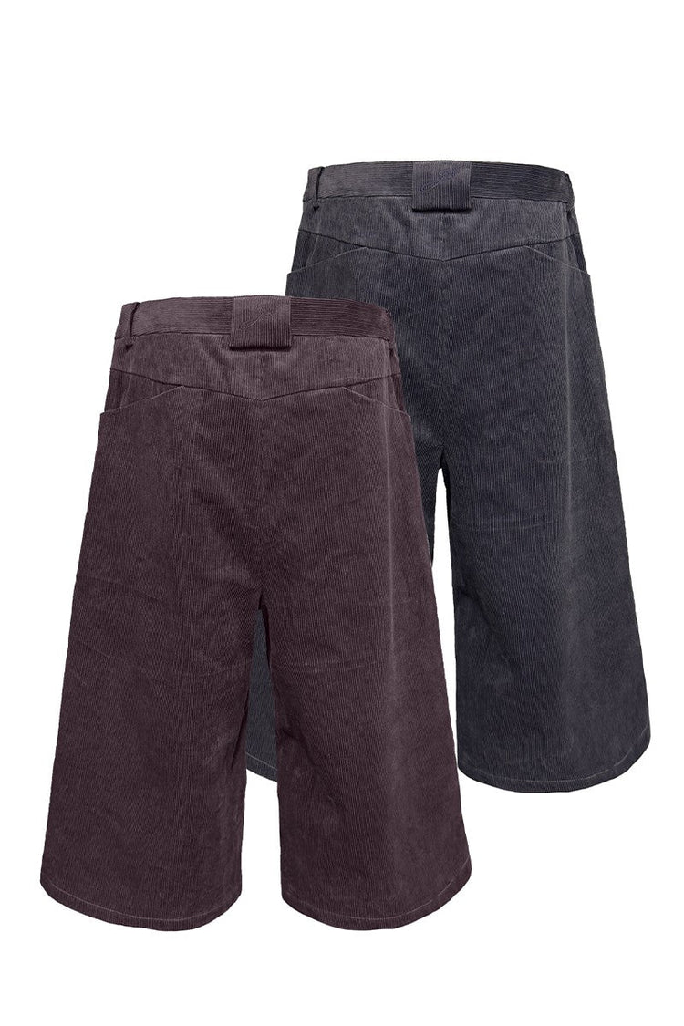 Corduroy Stripe Capri Shorts — JCAESAR — view 3