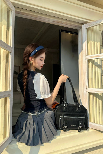 Suede Commuter Tote Bag