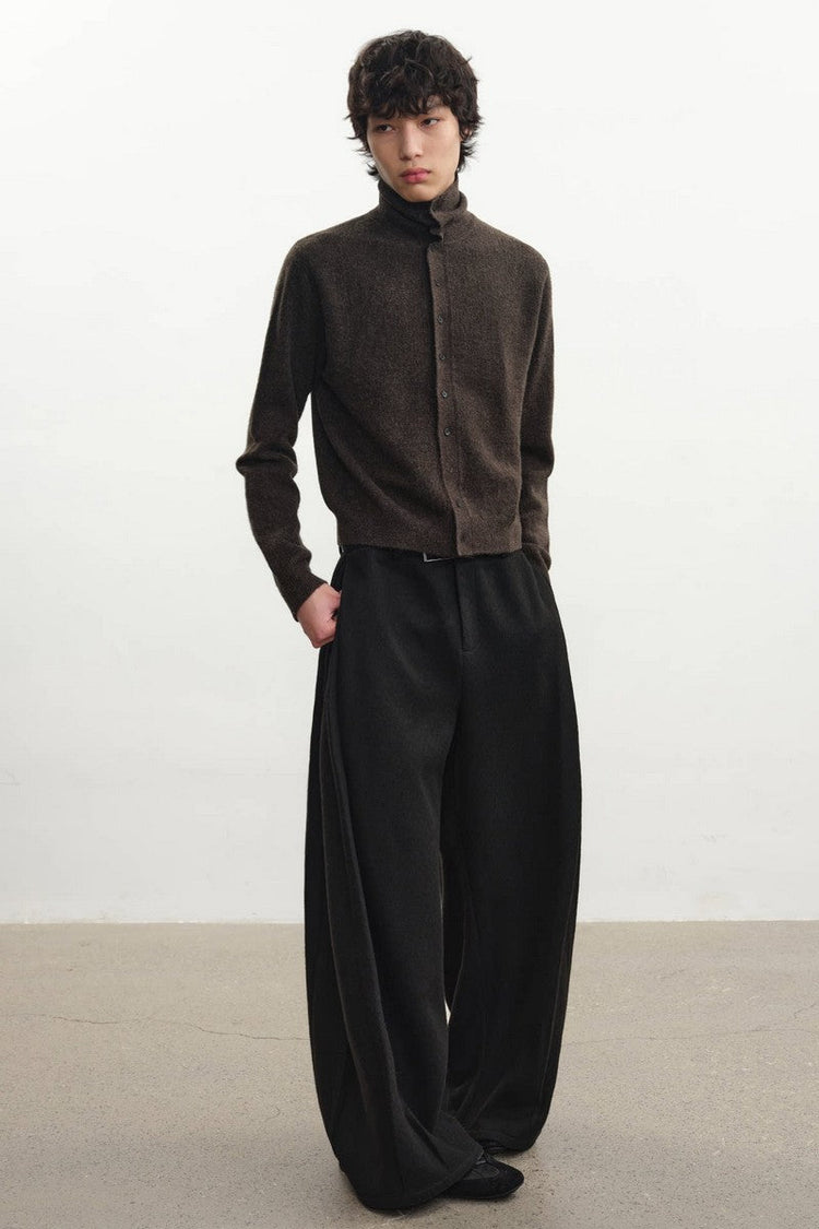 Marl Turtleneck Cardigan