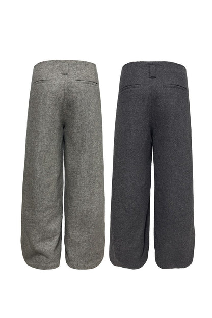 Pleated Wool Twill Trousers
