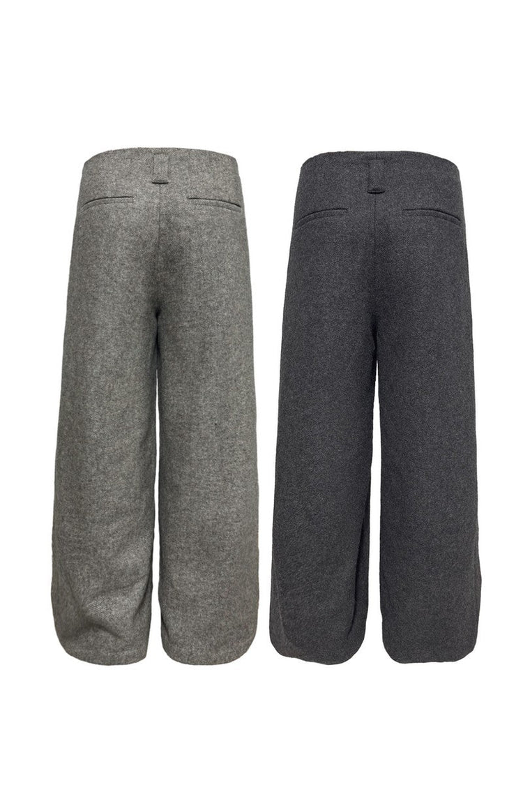 Pleated Wool Twill Trousers