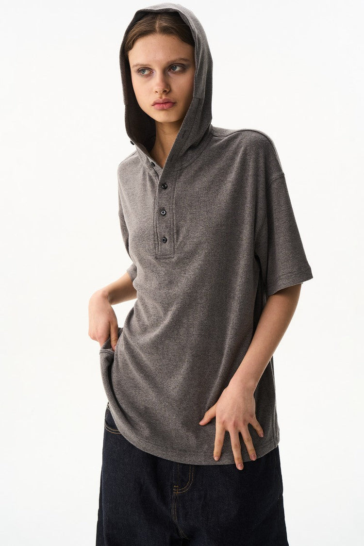 Hooded Polo Tee — Blind/No Plan