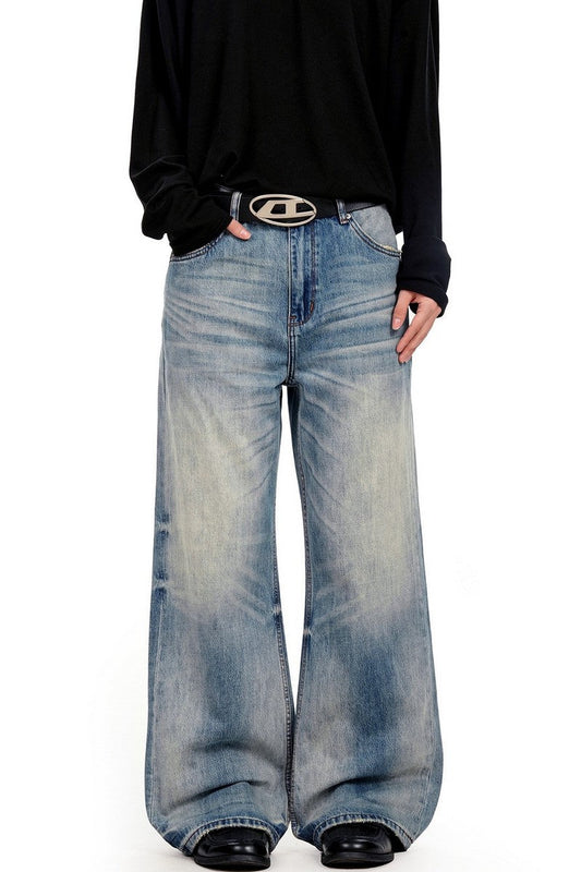 Crackle Wash Slub Jeans