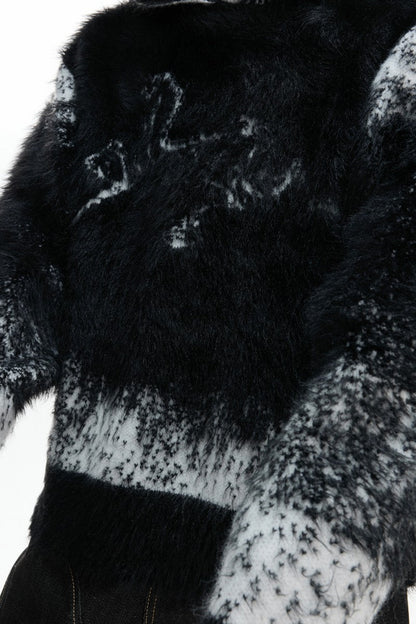 Gradient Faux Mink Hoodie Sweater