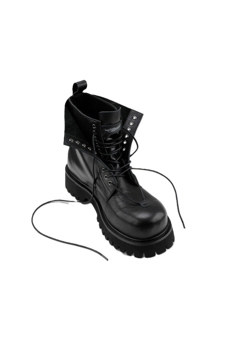 Platform Leather Boots — Hanqiaoriji — view 4