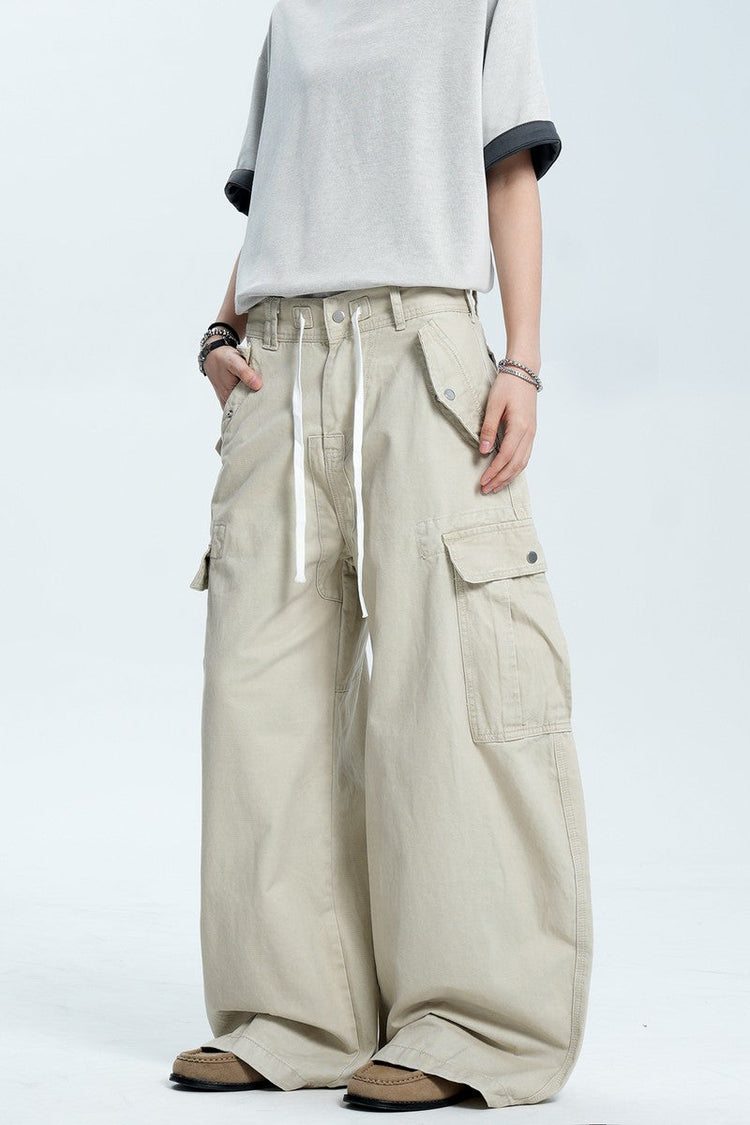 Drawstring Multi Pocket Pants — Trenqor Basics — view 2
