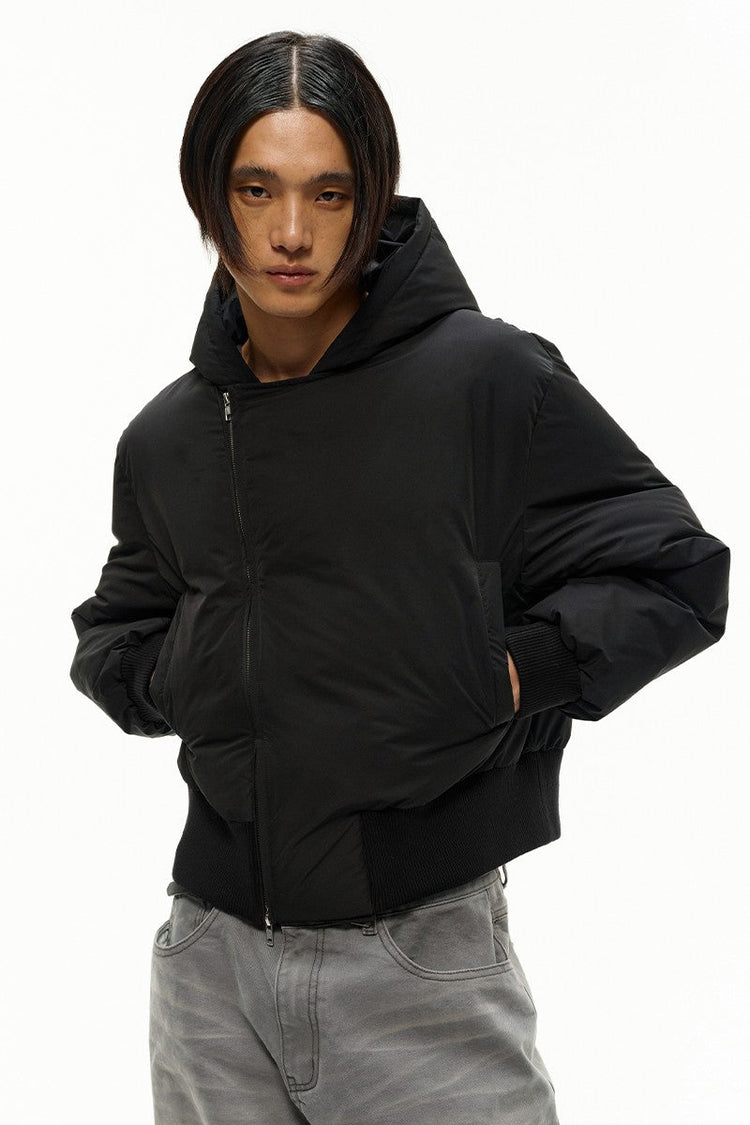 Asymmetrical Placket Puffer Jacket