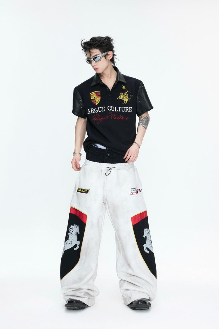 Leather Patch Studded Polo — Argue Culture — view 3