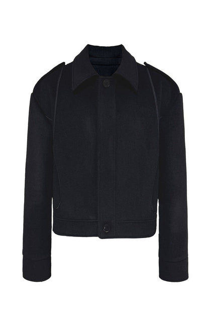 Relaxed Epaulet Wool Jacket