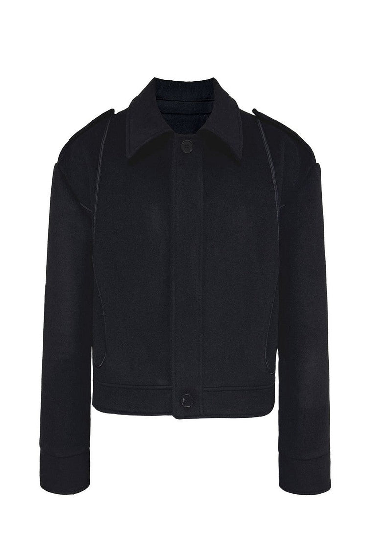 Relaxed Epaulet Wool Jacket