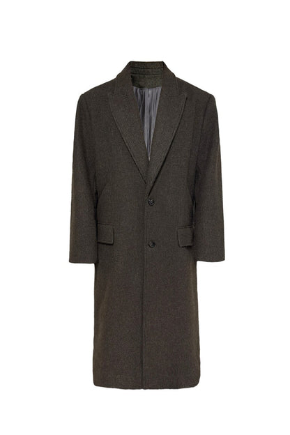 Houndstooth Wool Peak Coat