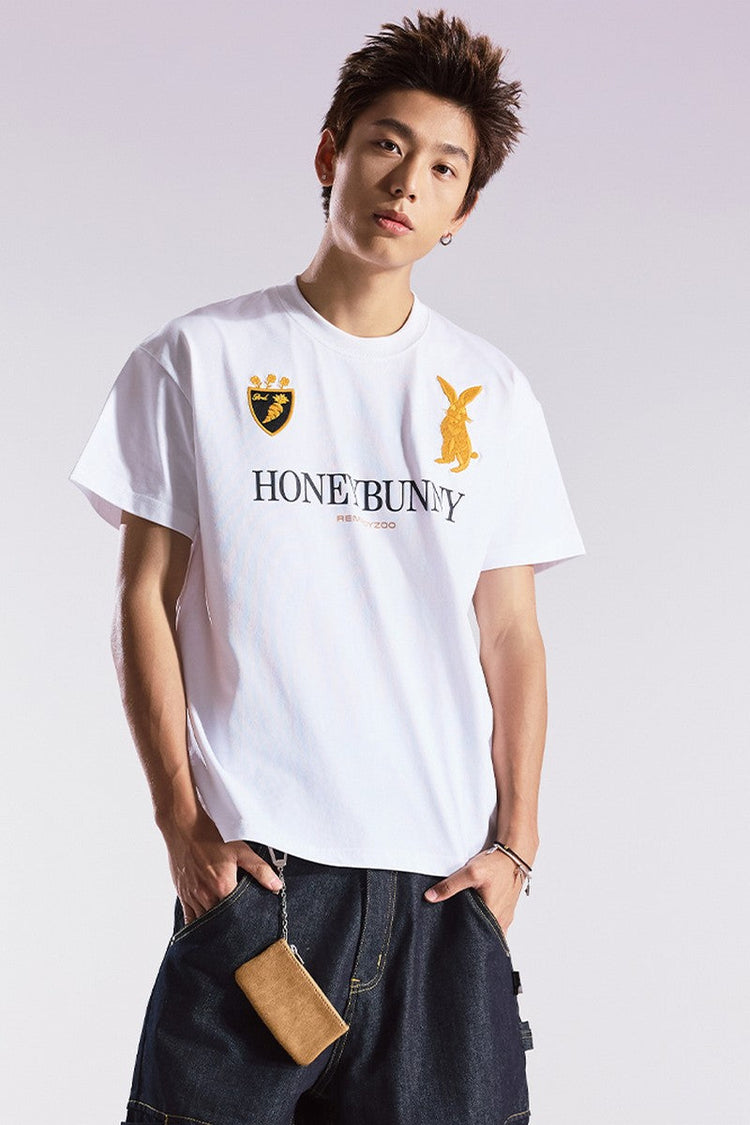 Embroidered Bunny Graphic Tee — Remedy — view 6