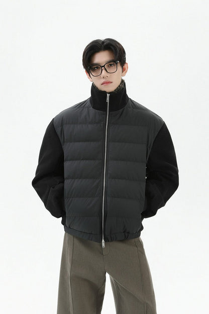 Fur Collar PU Puffer Jacket