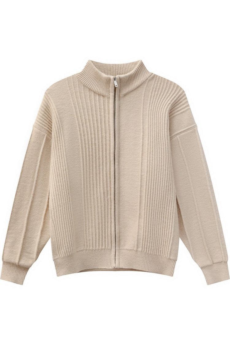 Heavyweight Ribbed Knit Cardigan — Turntide — view 6