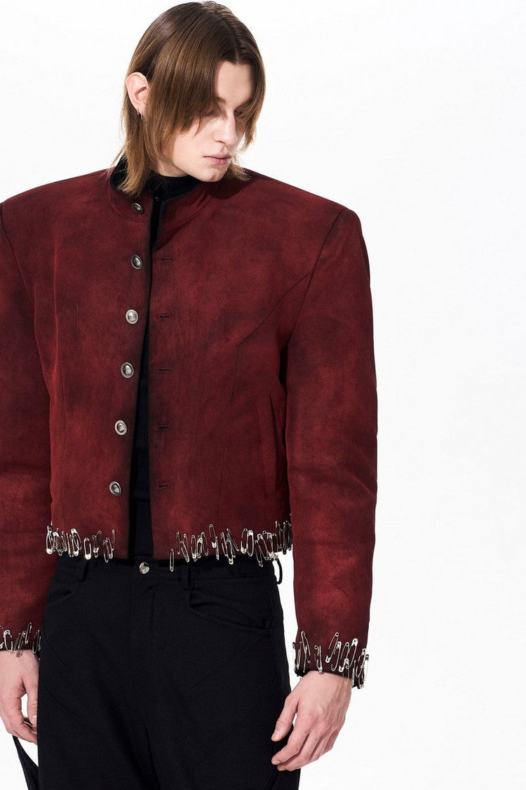 Distressed Suede Pin Jacket — STARTEXCEEDEND — view 2