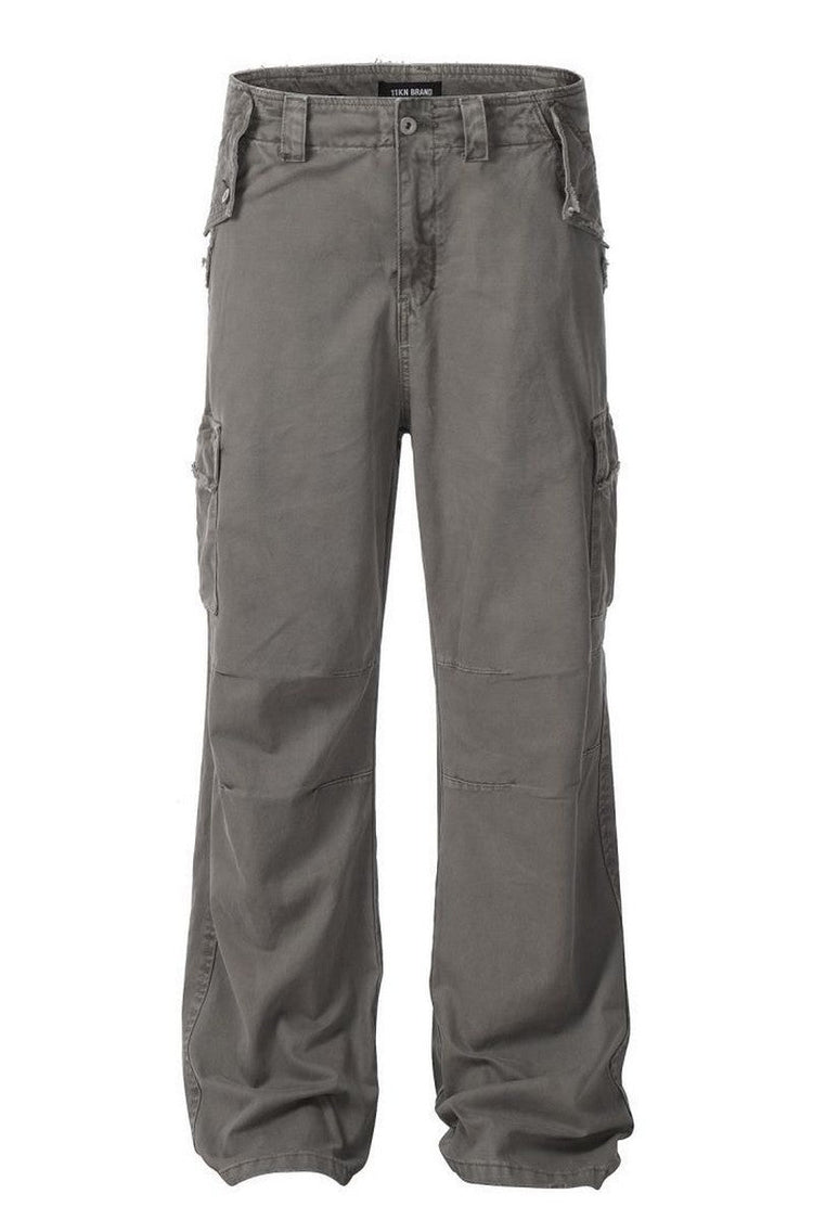 Distressed Washed Cargo Pants — Trenqor Basics — view 6