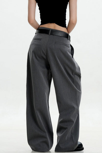 Pleated Draped Wide Trousers