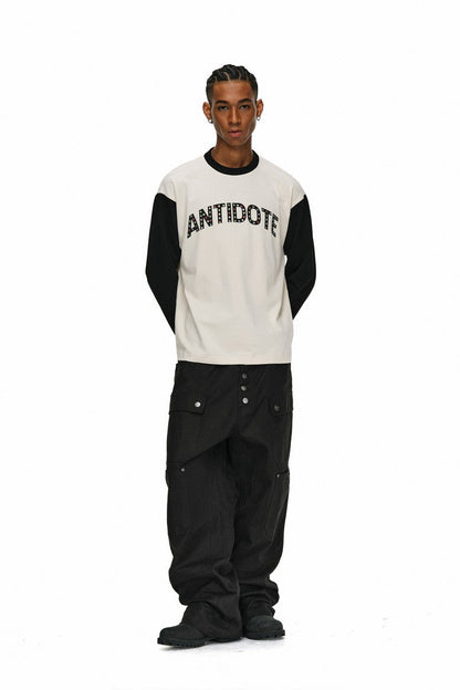Rhinestone Raglan Long Sleeve Tee