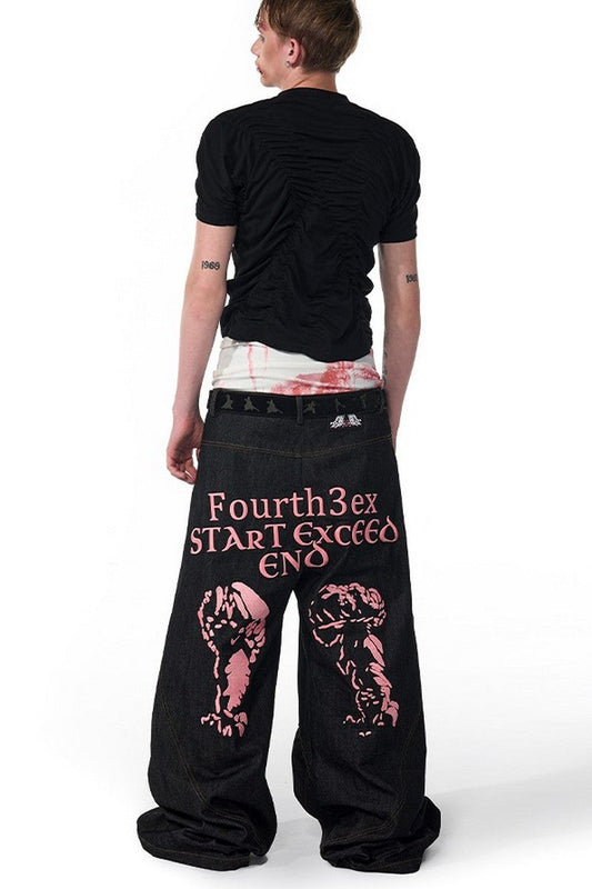 Color Shift Selvedge Baggy Jeans