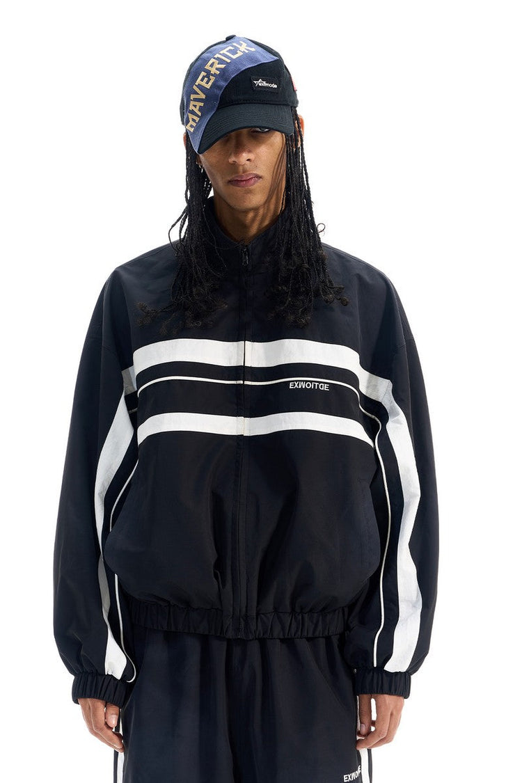 Colorblock Washed Windbreaker Jacket — Blind/No Plan