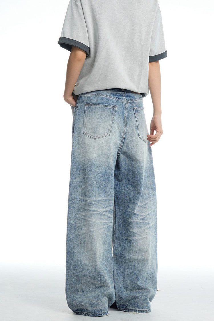 Whiskered Cleanfit Baggy Jeans — Trenqor Basics — view 2
