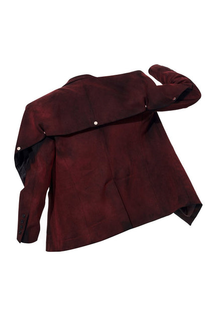 Distressed Suede Layered Blazer