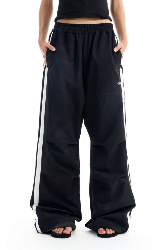 Vintage Pleated Stripe Track Pants