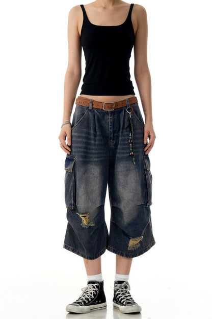 Blue Cargo Jorts