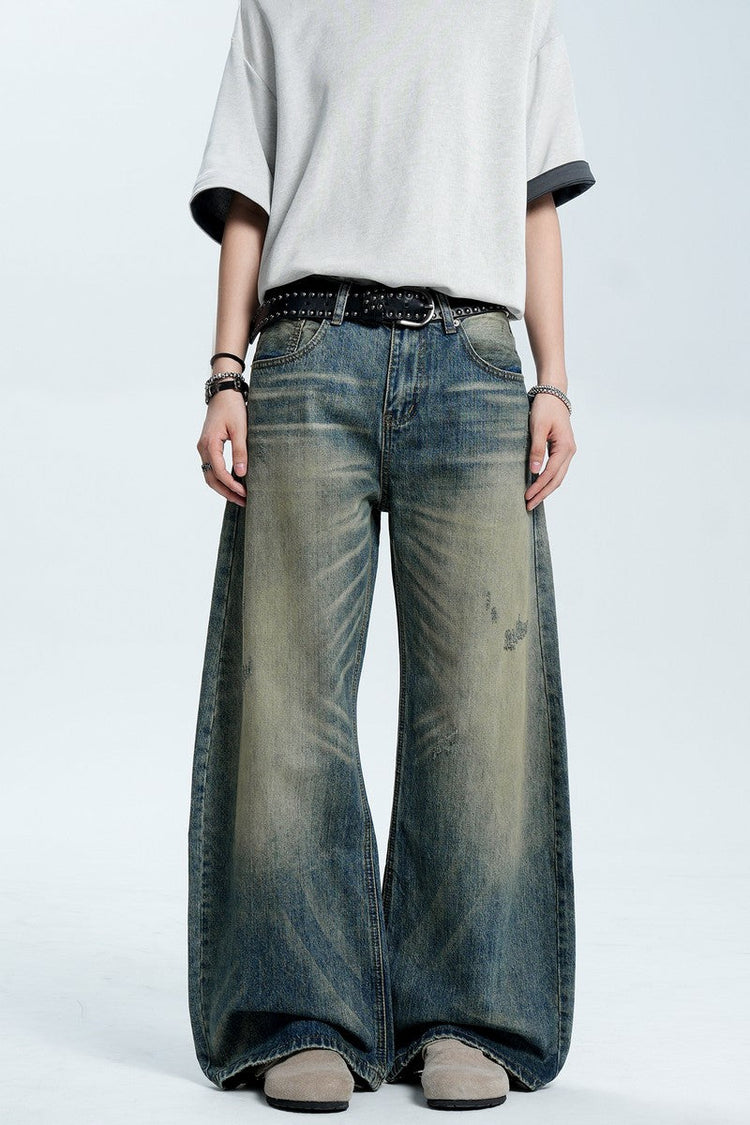 Ripped Washed Vintage Jeans — Trenqor Basics — view 2