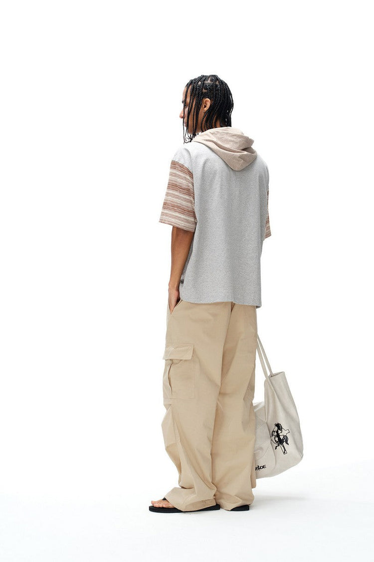 Hooded Striped Sports Tee — Blind/No Plan — view 4