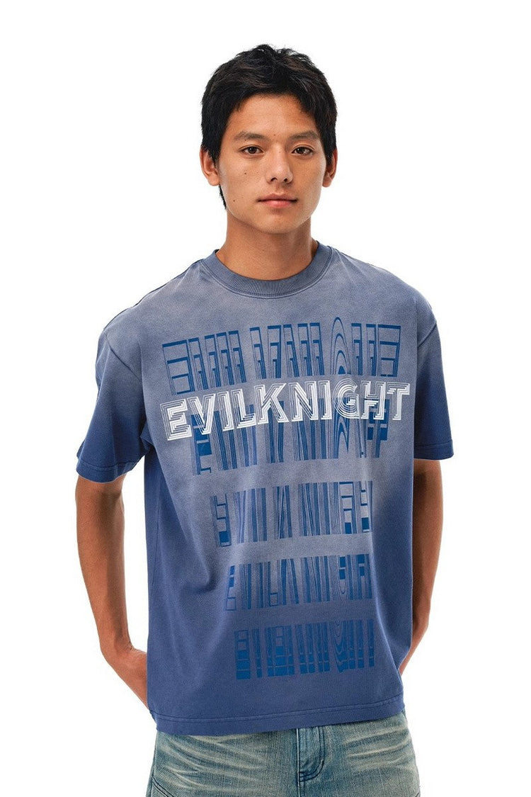 Vintage Washed Allover Print Tee — Evil Knight — view 4