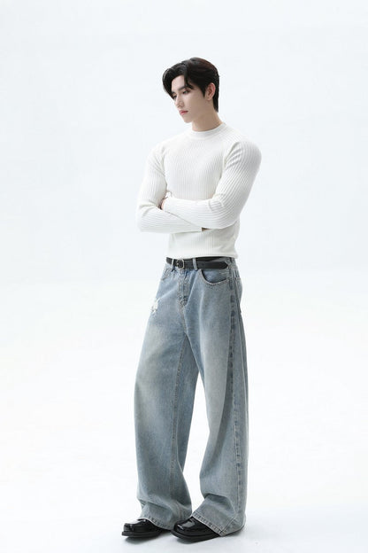 Ribbed Slim Fit Knit Tee