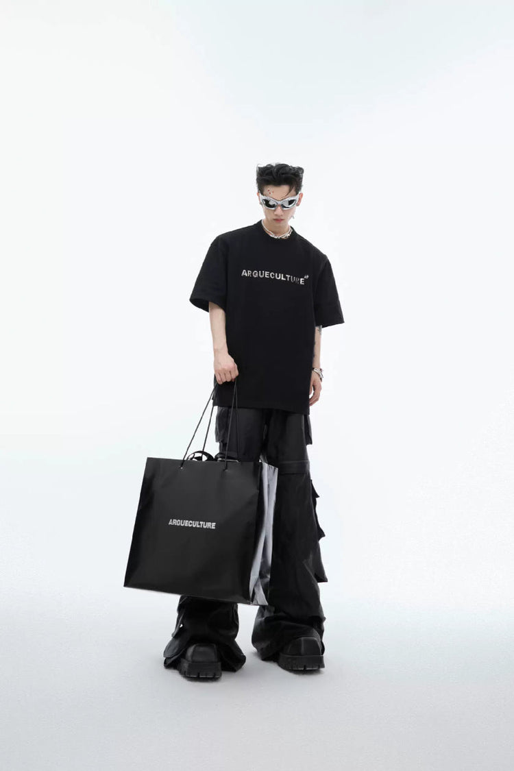 Metal Logo Shoulder Pad Tee — Argue Culture — view 4
