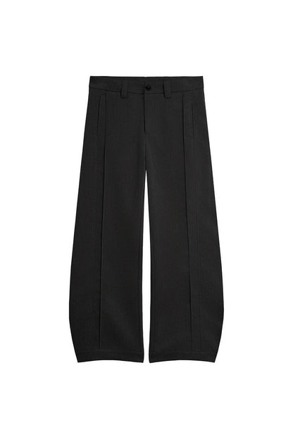 Quilted Pleated Wide Leg Trousers